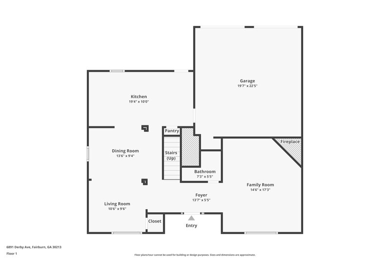 2,015/Mo, 6891 Derby Avenue Fairburn, GA 30213 Floor Plan View