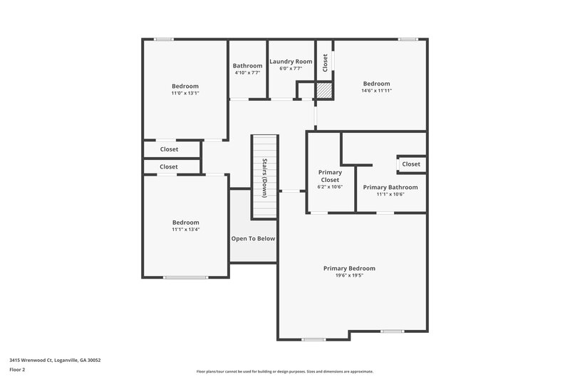1,925/Mo, 3415 Wrenwood Court Loganville, GA 30052 Floor Plan View 2