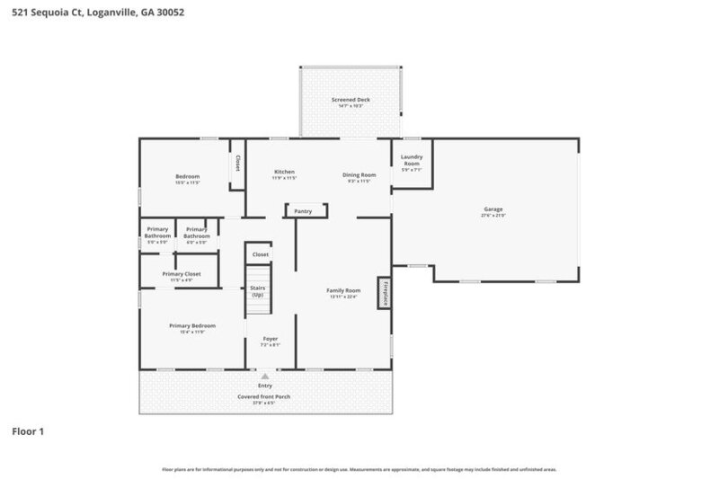1,960/Mo, 521 Sequoia Court Loganville, GA 30052 Floorplan View