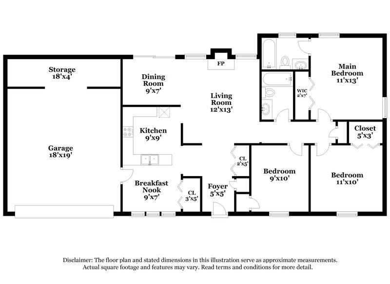 1,950/Mo, 2335 Danielle Court Marietta, GA 30062 Floor Plan View