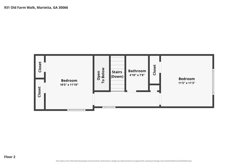 2,250/Mo, 931 Old Farm Walk Marietta, GA 30066 Floor Plan View