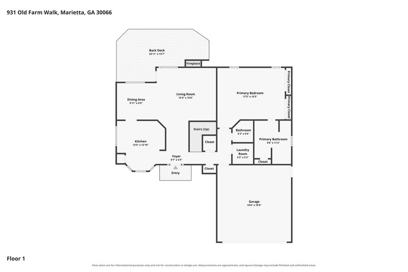 2,250/Mo, 931 Old Farm Walk Marietta, GA 30066 Floor Plan View 2