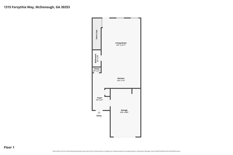 1,835/Mo, 1315 Forsythia Way McDonough, GA 30253 Floor Plan View