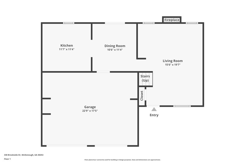 1,750/Mo, 330 Brookside Drive McDonough, GA 30253 Floor Plan View