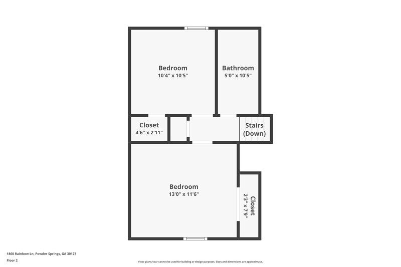 1,845/Mo, 1860 Rainbow Lane Powder Springs, GA 30127 Floorplan View 3