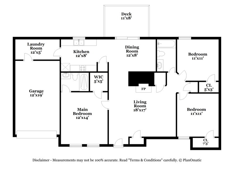 1,735/Mo, 3246 Palomino Drive Powder Springs, GA 30127 Floor Plan View