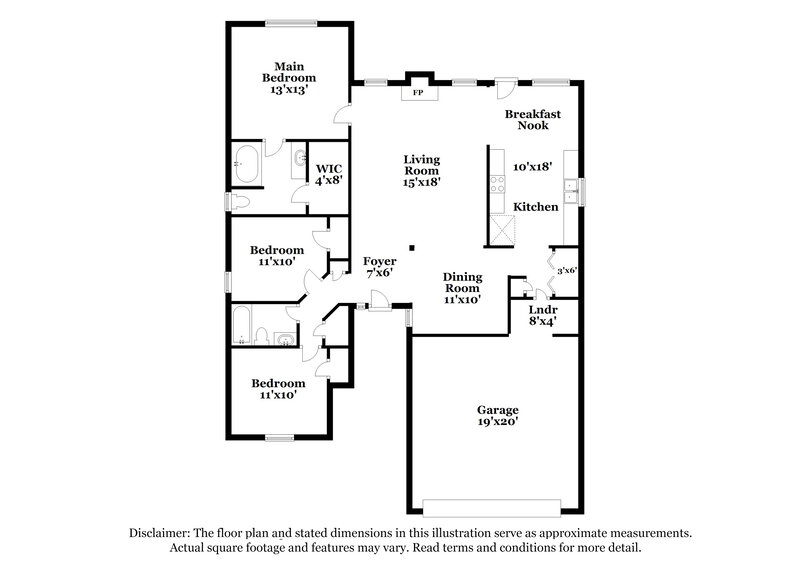 2,660/Mo, 7039 Biscayne Boulevard Rex, GA 30273 Floor Plan View