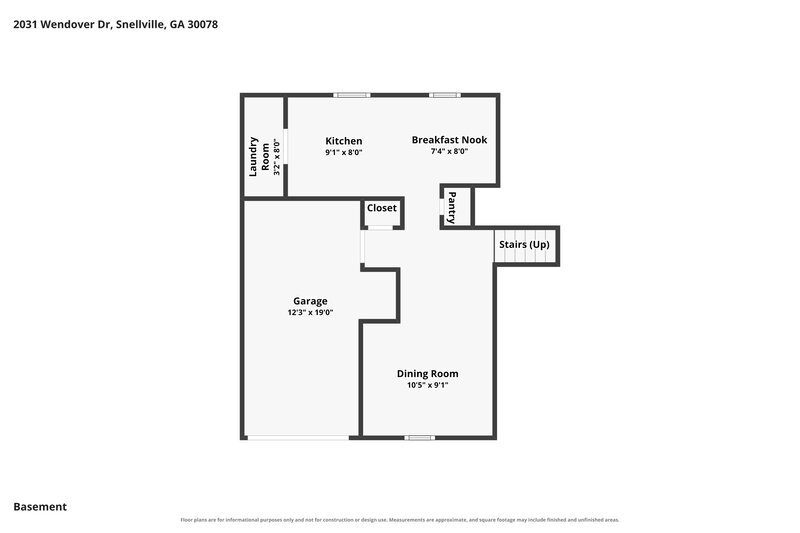 1,640/Mo, 2031 Wendover Drive Snellville, GA 30078 Floor Plan View
