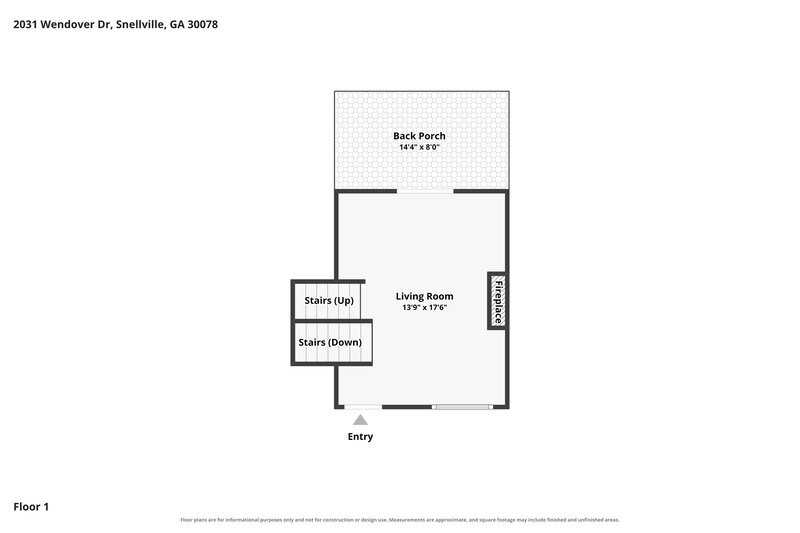 1,640/Mo, 2031 Wendover Drive Snellville, GA 30078 Floor Plan View 2