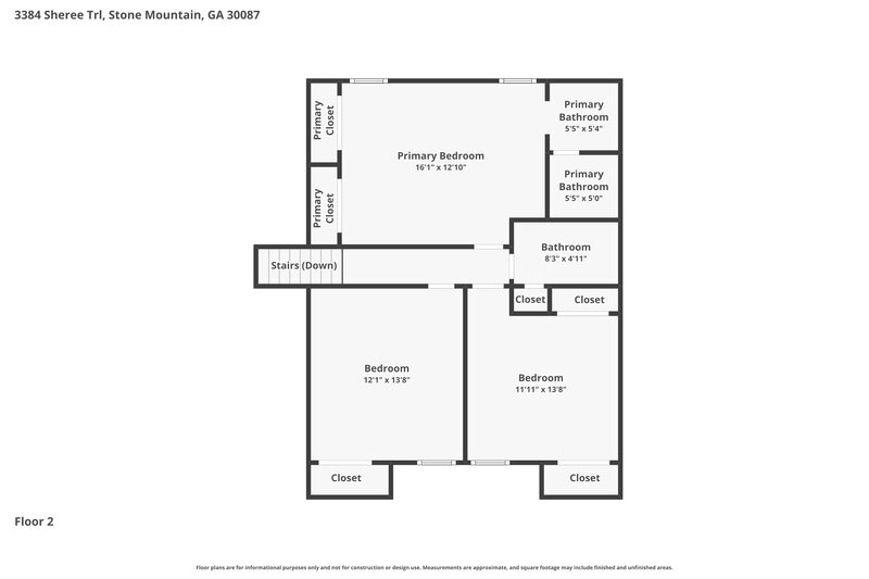 1,985/Mo, 3384 Sheree Trail Stone Mountain, GA 30087 Floor Plan View