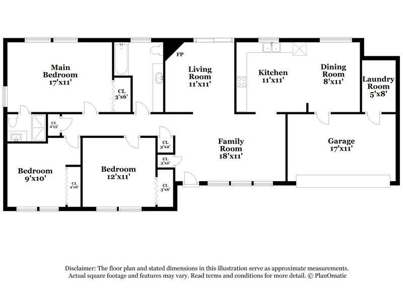 1,845/Mo, 5253 Corinth Drive Stone Mountain, GA 30087 Floorplan View