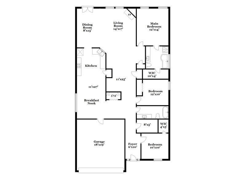 1,855/Mo, 6702 Brookfield Way Douglasville, GA 30134 Floor Plan View