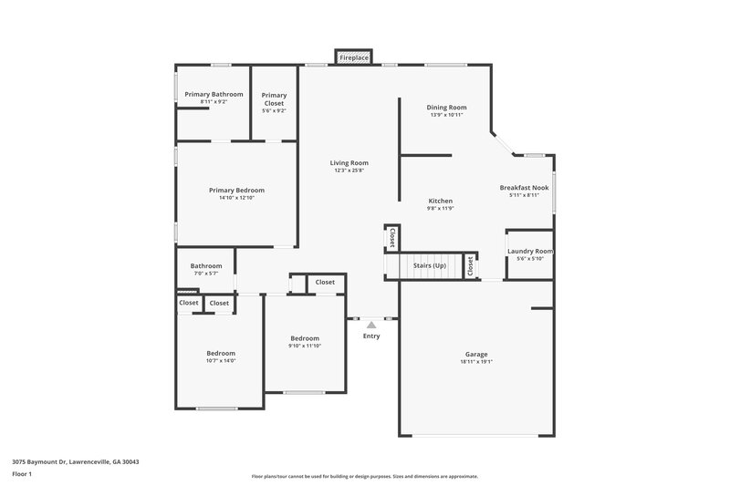 2,095/Mo, 3075 Baymount Dr Lawrenceville, GA 30043 Floor Plan View