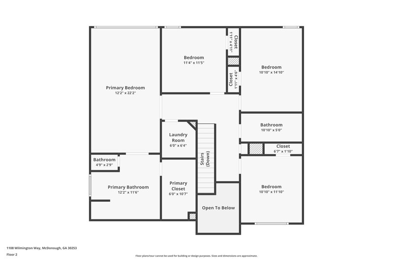 2,440/Mo, 1108 Wilmington Way McDonough, GA 30253 Floorplan View 2