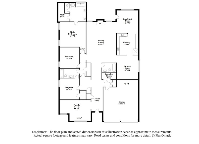 2,110/Mo, 1597 Rice Sq Lithonia, GA 30058 Floorplan View
