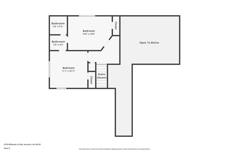 2,040/Mo, 4770 Millbank Court NW Acworth, GA 30102 Floor Plan View 2