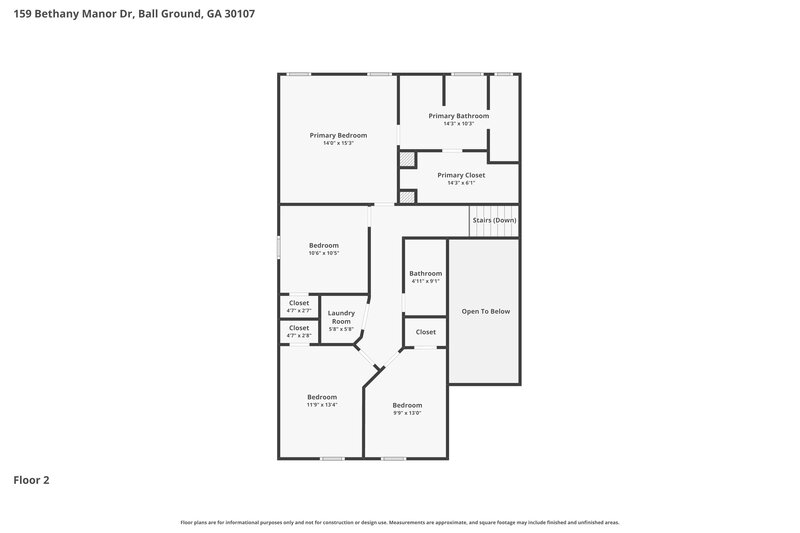 2,160/Mo, 159 Bethany Manor Dr Ball Ground, GA 30107 Floor Plan View 2