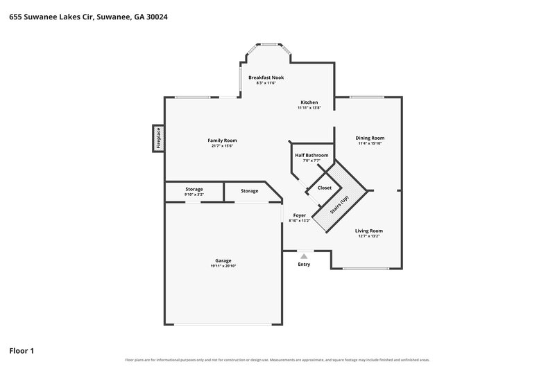 2,340/Mo, 655 Suwanee Lakes Cir Suwanee, GA 30024 Floor Plan View