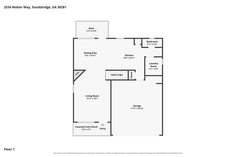 2,025/Mo, 2534 Walter Way Stockbridge, GA 30281 Floor Plan View