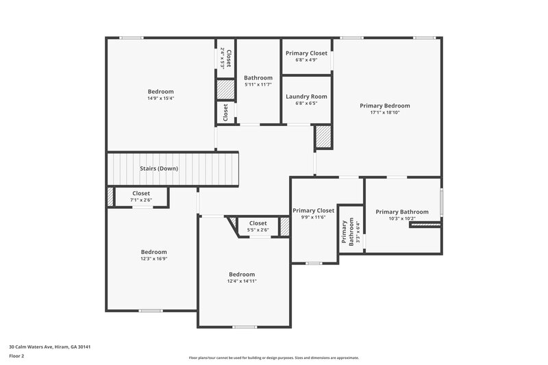 2,230/Mo, 30 Calm Waters Ave Hiram, GA 30141 Floorplan View 2