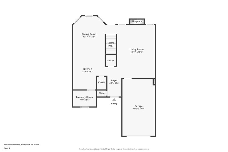 1,740/Mo, 729 Wood Bend Ct Riverdale, GA 30296 Floor Plan View
