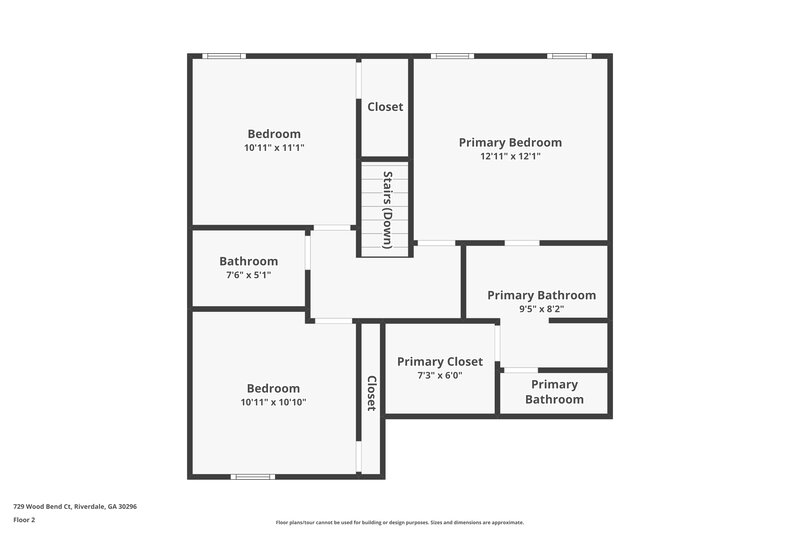 1,740/Mo, 729 Wood Bend Ct Riverdale, GA 30296 Floor Plan View 2