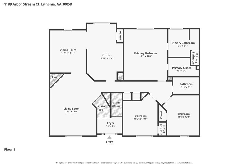 2,540/Mo, 1189 Arbor Stream Ct Lithonia, GA 30058 Floor Plan View 2