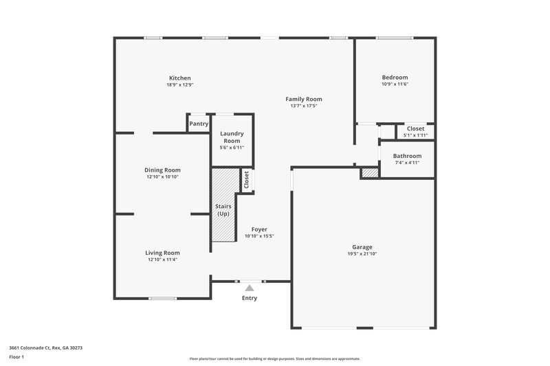 2,445/Mo, 3661 Colonnade Ct Rex, GA 30273 Floor Plan View