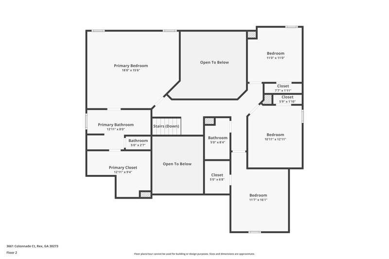 2,445/Mo, 3661 Colonnade Ct Rex, GA 30273 Floor Plan View 2