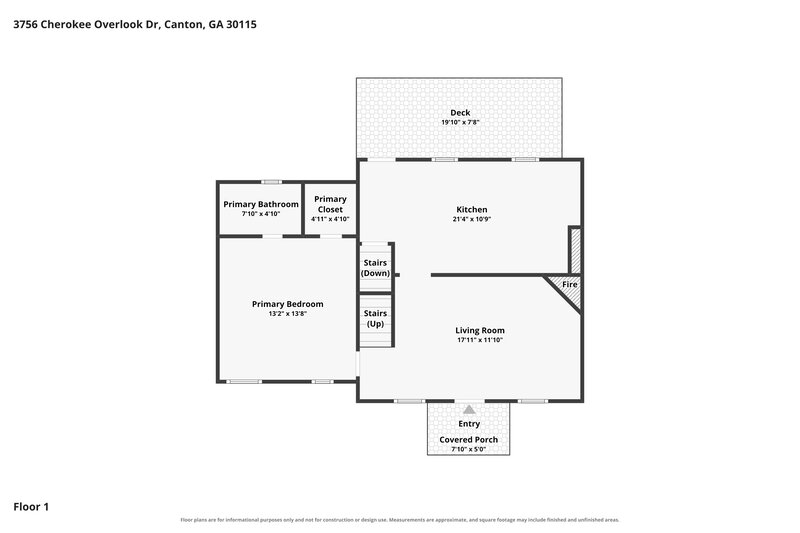 1,985/Mo, 3756 Cherokee Overlook Dr Canton, GA 30115 Floor Plan View 2