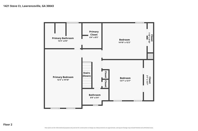 2,200/Mo, 1421 Steve Court Lawrenceville, GA 30043 Floor Plan View