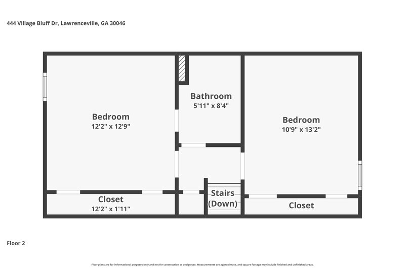 1,975/Mo, 444 Village Bluff Dr Lawrenceville, GA 30046 Floor Plan View 2
