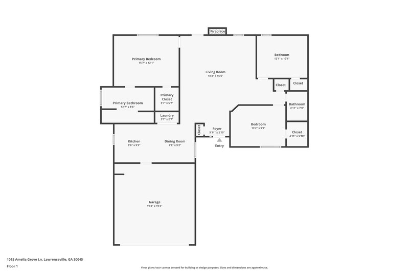 1,995/Mo, 1015 Amelia Grove Ln Lawrenceville, GA 30045 Floor Plan View