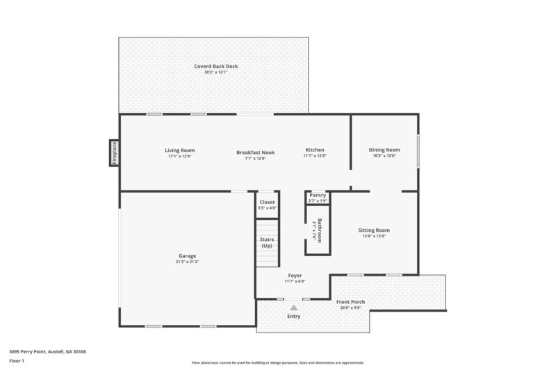 2,205/Mo, 3695 Perry Pt Austell, GA 30106 Floorplan View