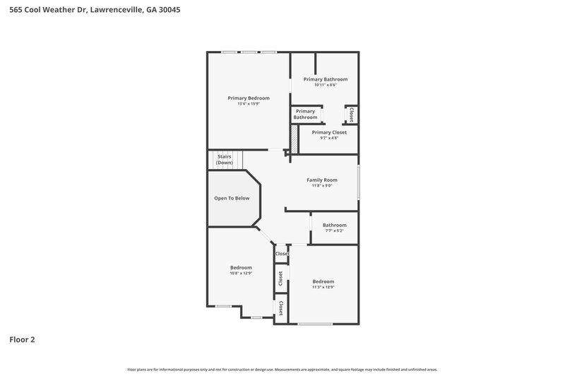 2,280/Mo, 565 Cool Weather Drive Lawrenceville, GA 30045 Floor Plan View 2