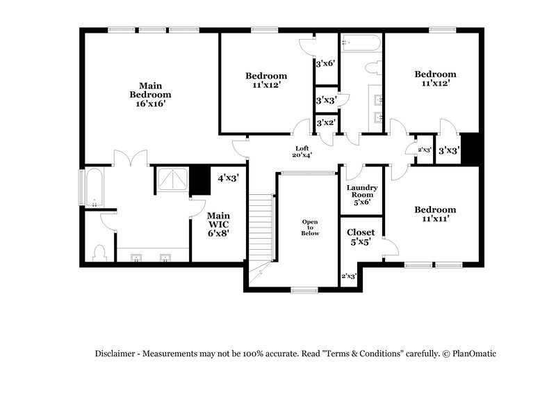 2,275/Mo, 5667 Lake Trace Lithonia, GA 30058 Floor Plan View