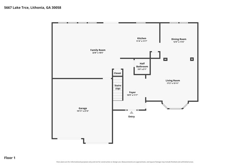 2,430/Mo, 5667 Lake Trace Lithonia, GA 30058 Floor Plan View