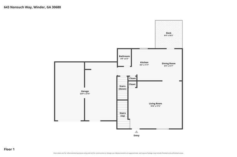 2,020/Mo, 643 Nonsuch Way Winder, GA 30680 Floor Plan View 2