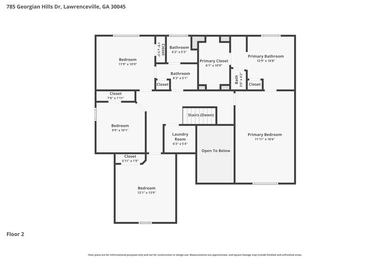 2,390/Mo, 785 Georgian Hills Dr Lawrenceville, GA 30045 Floor Plan View 2