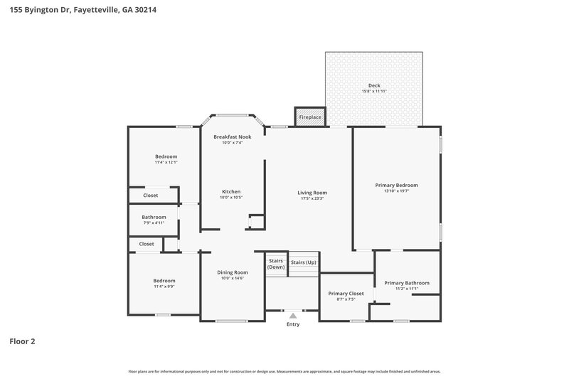 2,675/Mo, 155 Byington Dr Fayetteville, GA 30214 Floor Plan View 2