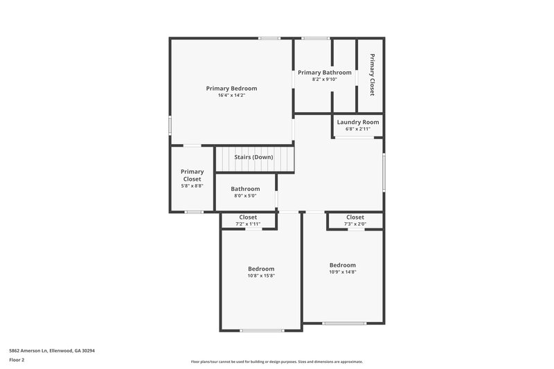 2,110/Mo, 5862 Amerson Ln Ellenwood, GA 30294 Floor Plan View 2