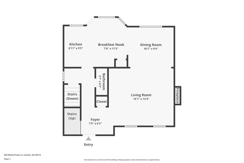 1,875/Mo, 404 Wood Chase Ln Canton, GA 30114 Floor Plan View