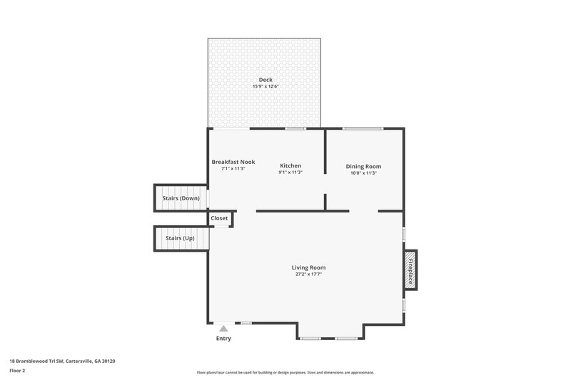 1,930/Mo, 18 Bramblewood Trl SW Cartersville, GA 30120 Floor Plan View 3