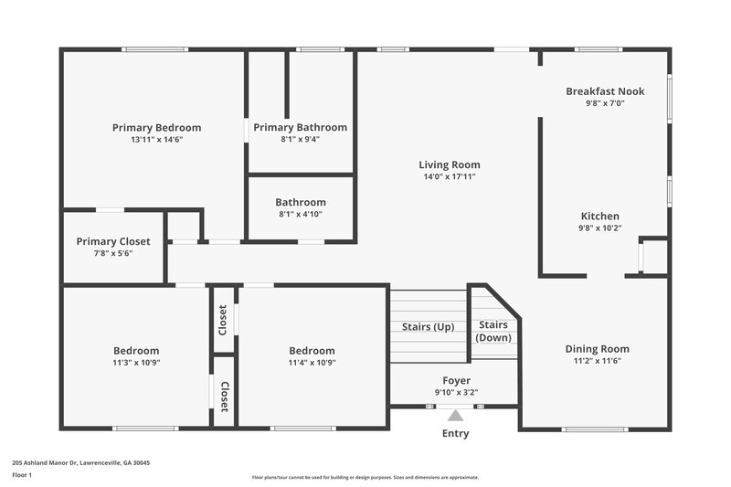 2,085/Mo, 205 Ashland Manor Dr Lawrenceville, GA 30045 Floorplan View