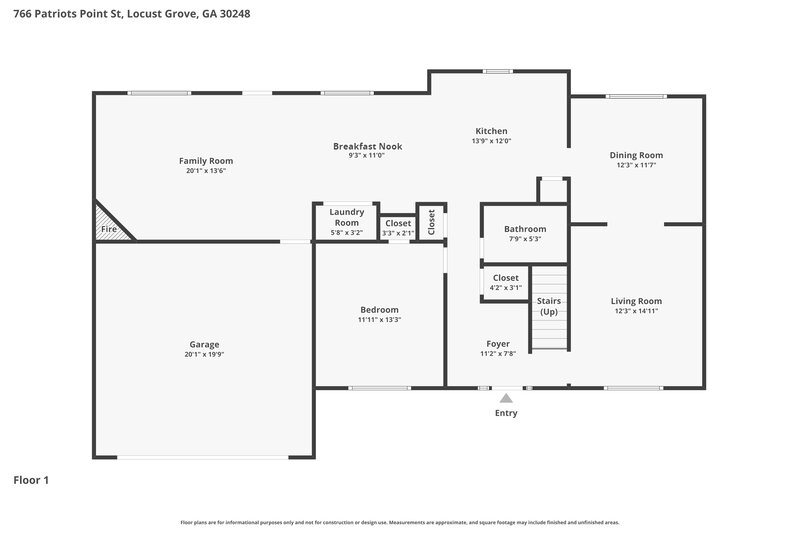 2,990/Mo, 766 Patriots Point St Locust Grove, GA 30248 Floor Plan View