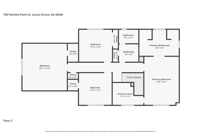 2,990/Mo, 766 Patriots Point St Locust Grove, GA 30248 Floor Plan View 2