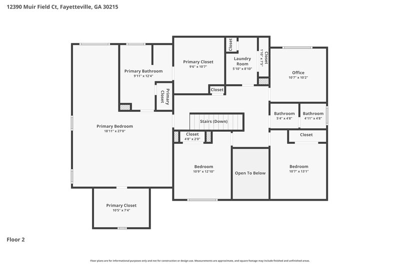 2,535/Mo, 12390 Muir Field Ct Fayetteville, GA 30215 Floor Plan View 2
