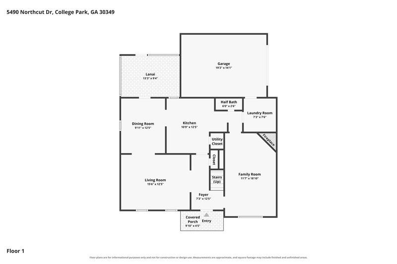 1,980/Mo, 5490 NORTHCUT Drive Atlanta, GA 30349 Floor Plan View