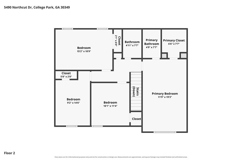 1,980/Mo, 5490 NORTHCUT Drive Atlanta, GA 30349 Floor Plan View 2