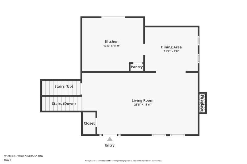 1,855/Mo, 1013 Summer Place NW Acworth, GA 30102 Floor Plan View 2